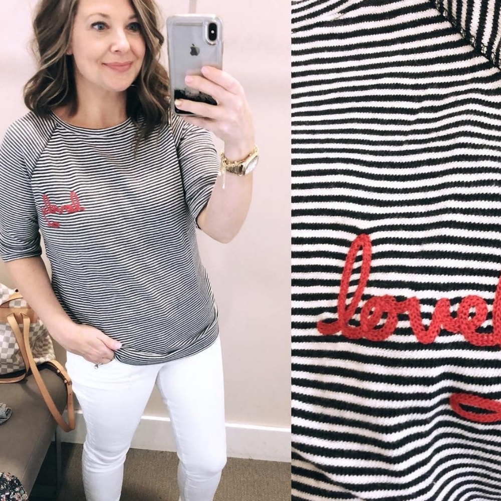 Loft Striped Lovely Sweatshirt